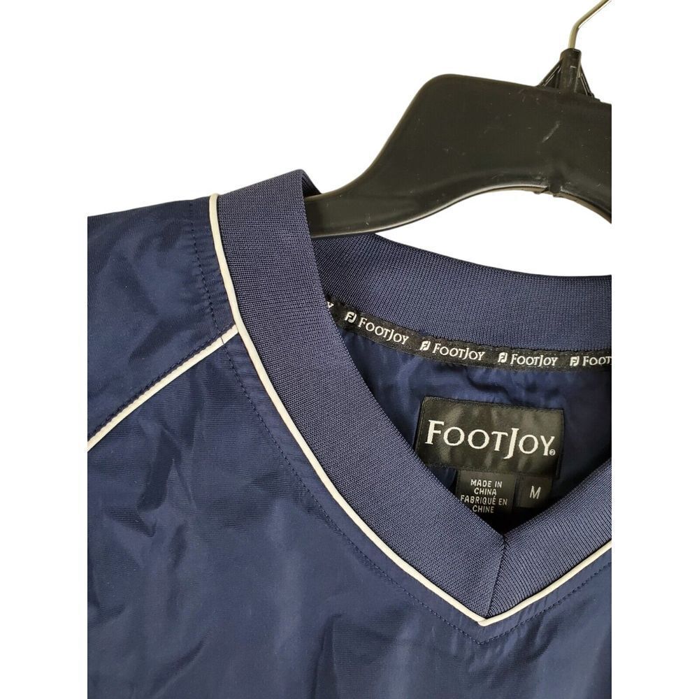 FootJoy Windbreaker Jacket Mens M Navy Blue Pullover Waterproof Performance Golf - Picture 5 of 11